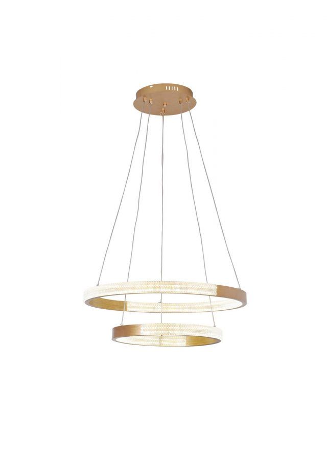 Φωτιστικό Κρεμαστό 61cm Χρυσό Ματ LED 3CCT 3000-6000K Dimmer Night Mode Sun Light D88070/2