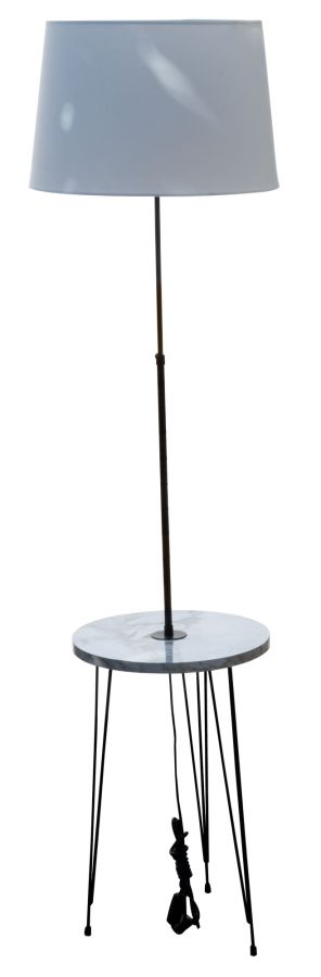 Φωτιστικό Δαπέδου με Τραπεζάκι Βάση Ø33xH140cm Τ.Μάρμαρο Αμπαζούρ Ø30-40xH25cm FLT 6323 WH # ARlight 0163051