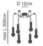 SE21-GM-4-BL6-MS40 ADEPT TUBE Gold Matt Pendant Black Metal Shade+ HOMELIGHTING 77-8589