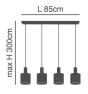 SE21-GM-4-4BL-SH3 ADEPT TUBE Gold Matt Pendant Brown Fabric Shade+ HOMELIGHTING 77-8616