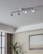 Σποτ Τετράφωτη Ράγα L64cm 4xGU10 4x2,8w 4x250lm 3000Κ Ατσάλι Νίκελ-Λευκό Eglo Bimeda 31004