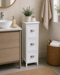 Συρταριέρα MDF με 3 Συρτάρια Λευκή 25x25x77cm MRShome DS-1255000