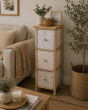 Συρταριέρα MDF με 3 Συρτάρια 25x25x77cm Φυσική με Σχέδια MRShome DS-1309000