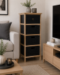 Έπιπλο MDF με 1 Ράφι και 3 Συρτάρια 37.5x27.5x86cm Μαύρο MRShome  DS-2215000