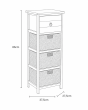 Έπιπλο MDF με 1 Ράφι και 3 Συρτάρια 37.5x27.5x86cm Μαύρο MRShome  DS-2215000