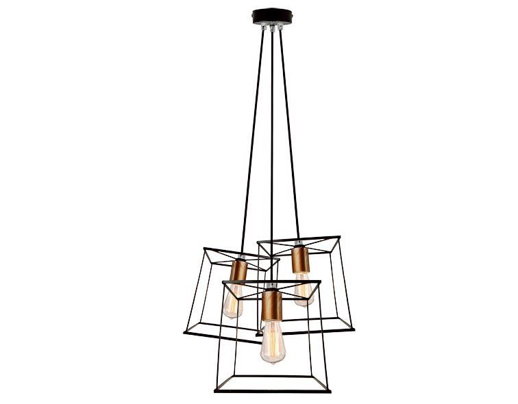 Φωτιστικό Κρεμαστό Τρίφωτο  Ø45 εκ. Μαύρο Μέταλλο Viokef Agatha 4138700