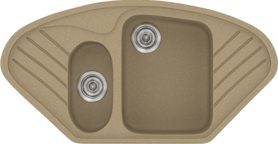Sanitec Νεροχύτης 302 Classic 96×51 302-15-Metallic-Cream