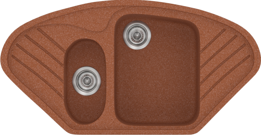 Sanitec Νεροχύτης 302 Classic 96×51 302-20-Granite-Terracota