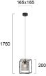 Φωτιστικό Κρεμαστό Μονόφωτο 1xE27 Μέταλλο Μαύρο-Φυμέ Ταγιέ Γυαλί & Χρυσή Λεπτομέρεια Viokef Zac 4246800 