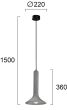Φωτιστικό Κρεμαστό Μονόφωτο 1xE14 D:220 X H:1750mm Γκρι Funnel Viokef 4290300