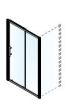 Πόρτα Ντουσιέρας 110 εκ. 1 Σταθερό+ 1 Συρόμενο Χρώμιο, 6 χιλ.Clean Glass, Ύψος 195 εκ. Devon Flow Slider 1+1 SLF110C-100