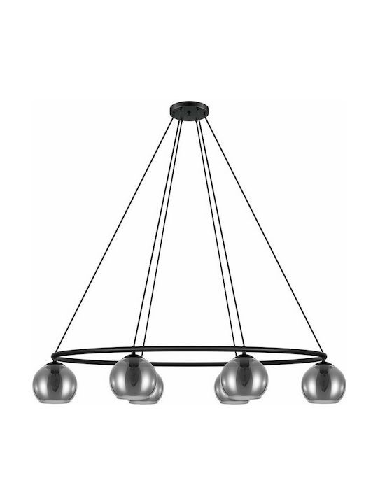 Eglo Daguella Μοντέρνο Κρεμαστό Φωτιστικό Πολύφωτο για 6 Λαμπτήρες E14 σε Μαύρο Χρώμα 39578