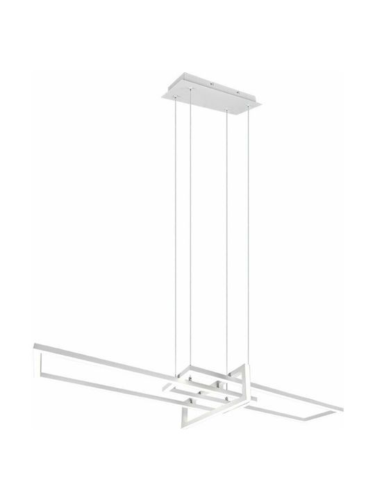 Φωτιστικό Κρεμαστό L110x40xH150cm Smd Led 34w 4200lm 4000K White Mat Trio Salinas 320310331