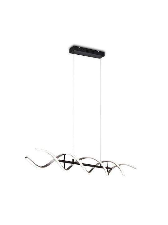 Φωτιστικό Κρεμαστό Ράγα L105x16xH150cm Led SMD 45w 5600lm 2300+3000+4000K Βουρτσιστό Αλουμίνιο-Μαύρο Ματ Lighting Sequence 341810205