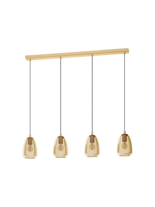 Eglo Alobrase Μοντέρνο Κρεμαστό Φωτιστικό Πολύφωτο Ράγα Διάφανο 98649