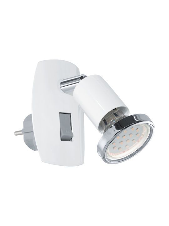 Φωτιστικό Πρίζας με διακόπτη Spot Led 3w Warm White 240lm Λευκό White Eglo Mini 4 92925