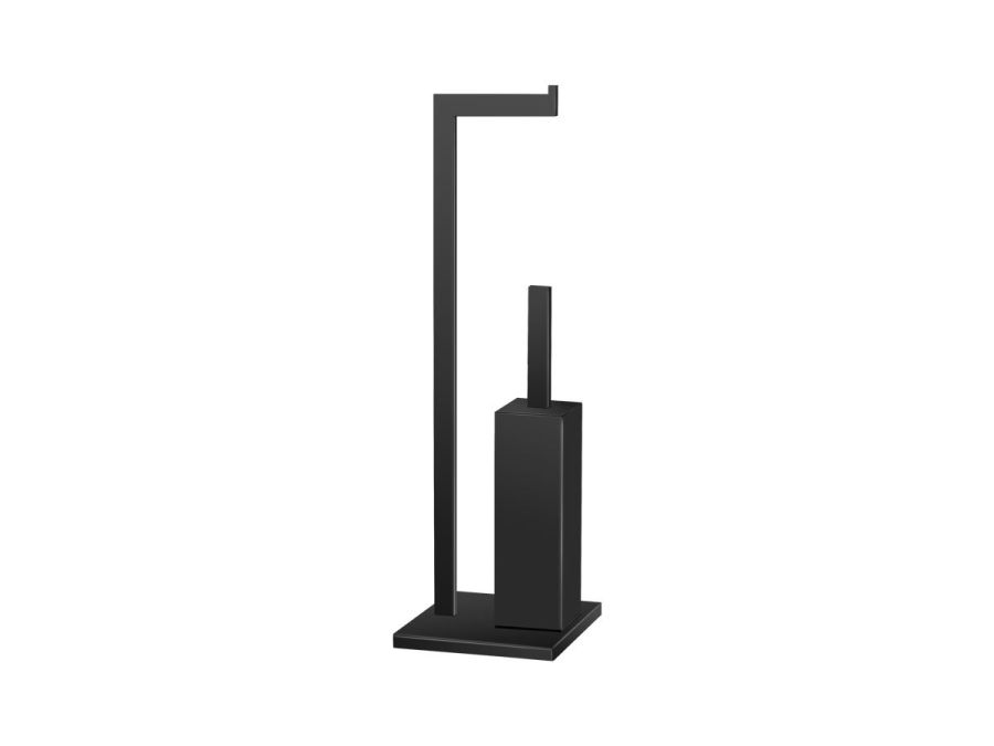 Καλόγερος W220xD190*H830 mm με Πιγκάλ-Χαρτοθήκη Επιδαπέδιος Black Mat Sanco Stands 0544-M116 