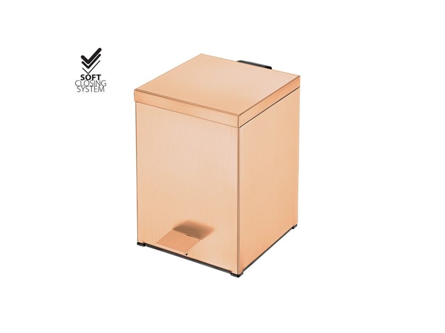 Χαρτοδοχείο 5lt 18x25*Y26,5 cm Rose Gold Brushed 24K Soft Closing Sanco Waste Bins 90677-AB6