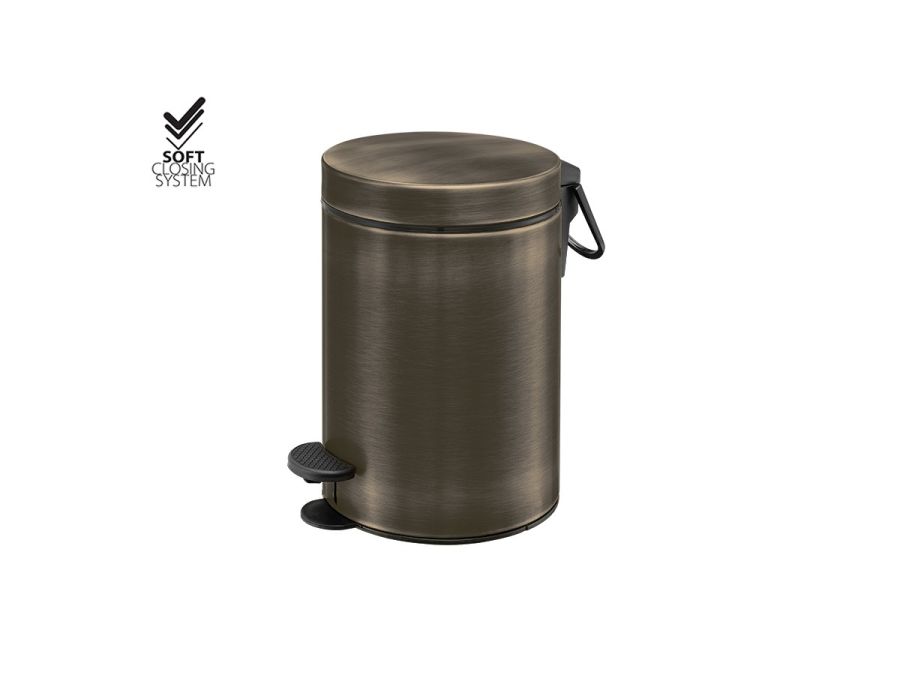 Χαρτοδοχείο 3lt Soft Closιng System Dark Bronze Mat Sanco Waste Bins 90689-DM25  