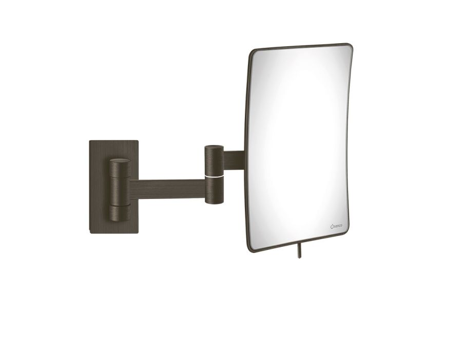 Επιτοίχιος Μεγεθυντικός Καθρέπτης x3 με Διπλό Βραχίονα Led 5w 220-240V Dark Bronze Matt Sanco Led Cosmetic Mirrors MRLED-301-DM25