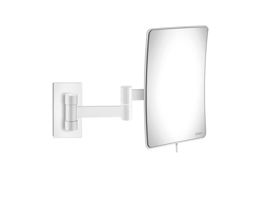 Επιτοίχιος Μεγεθυντικός Καθρέπτης x3 με Διπλό Βραχίονα Led 5w 220-240V White Matt Sanco Led Cosmetic Mirrors MRLED-301-M101