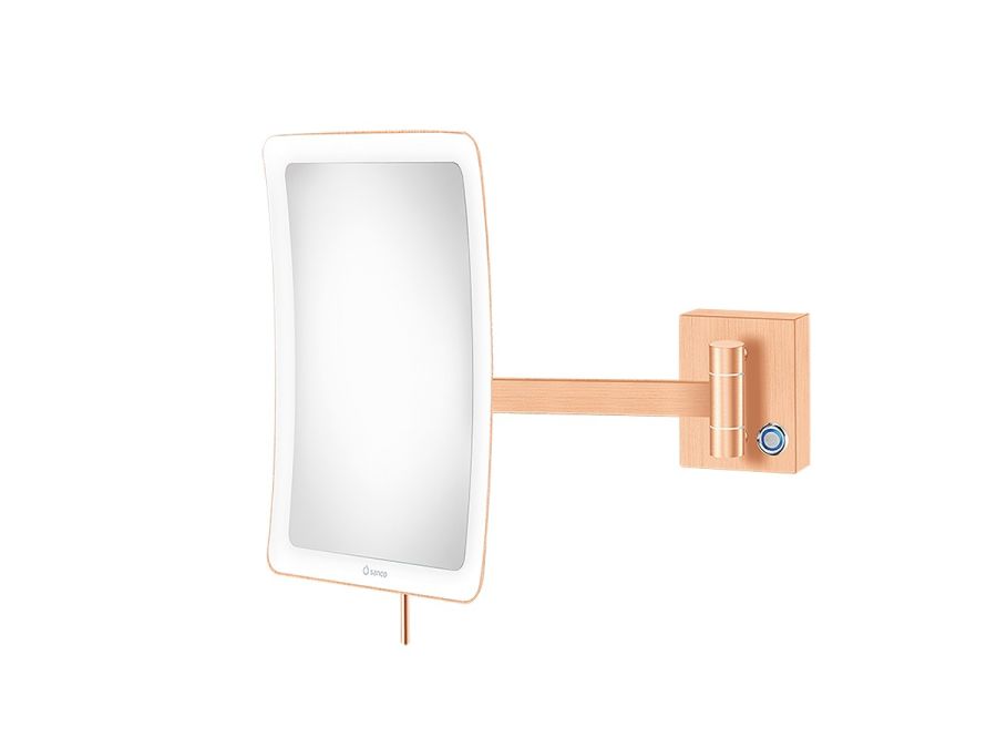 Επιτοίχιος Μεγεθυντικός Καθρέπτης x3 Led 5watt 220-240V IP44 Sanco Led Cosmetic Mirrors Brushed Rose Gold 24K MRLED-305-AB6 