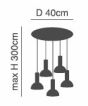 SE21-BL-4-5BL-MS3 ADEPT TUBE Black Pendant Black Metal Shade+ HOMELIGHTING 77-8559