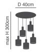 SE21-GM-4-5BL-SH1 ADEPT TUBE Gold Matt Pendant White Fabric Shade+ HOMELIGHTING 77-8601