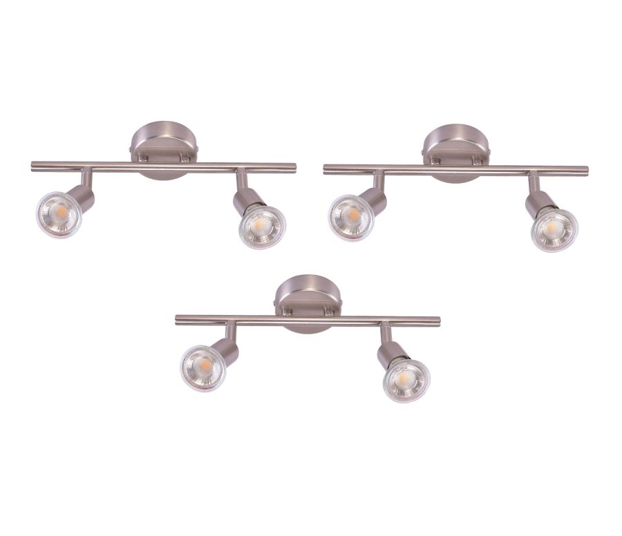 SE 140-C2 (x3) Saba Packet Nickel mat adjustable spotlight+ HOMELIGHTING 77-8847
