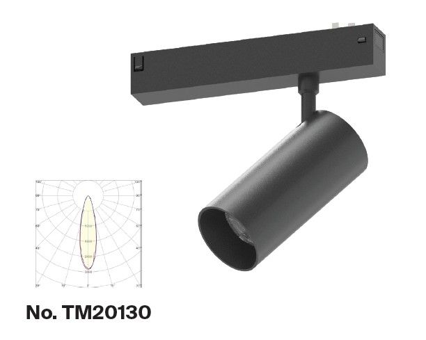Φωτιστικό spot LED 18W, 3CCT, 24° για μαγνητική ράγα 220V, σε μαύρη απόχρωση D:5,5x12cm TM20130