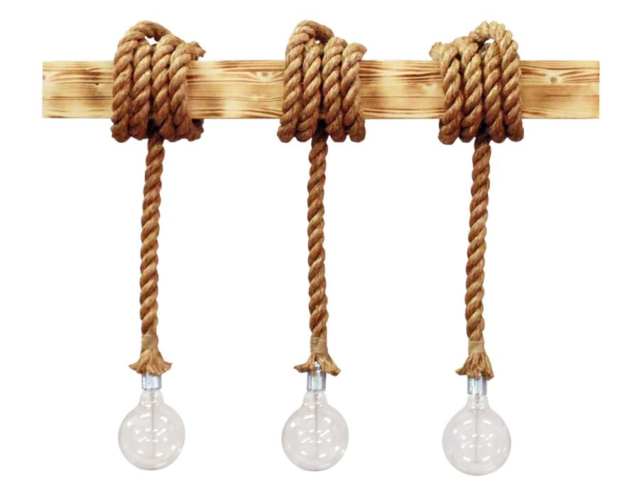 Φωτιστικό σχοινί - ξύλινη ράγα MR-10x10  3/L ROPE Heronia 31-0515