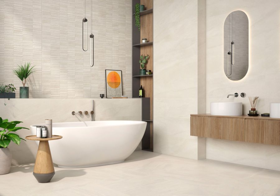 Πλακάκι Μπάνιου 30x90cm Λευκής Μάζας Lavica Arena Mat RLV