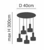 SE21-NM-4-5NM-MS1 ADEPT TUBE Nickel Matt Pendant Black Metal Shade+ HOMELIGHTING 77-8454