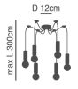 SE21-GM-4-BL6-SH3 ADEPT TUBE Gold Matt Pendant Brown Fabric Shade+ HOMELIGHTING 77-8611