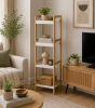 Ραφιέρα 4 θέσεων Bamboo/MDF Μπεζ/Λευκή 34x33x110cm MRShome  DS-1148000