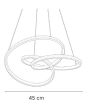 Κρεμαστό φωτιστικό LED 40W 3CCT by switch on base σε μα΄ύρη απόχρωση D:45cm 6092-B-Black