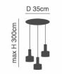 SE21-NM-4-3NM-MS1 ADEPT TUBE Nickel Matt Pendant Black Metal Shade+ HOMELIGHTING 77-8453