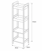 Ραφιέρα 4 θέσεων Bamboo/MDF Μπεζ/Μαύρη 34x33x110cm MRShome DS-1147000