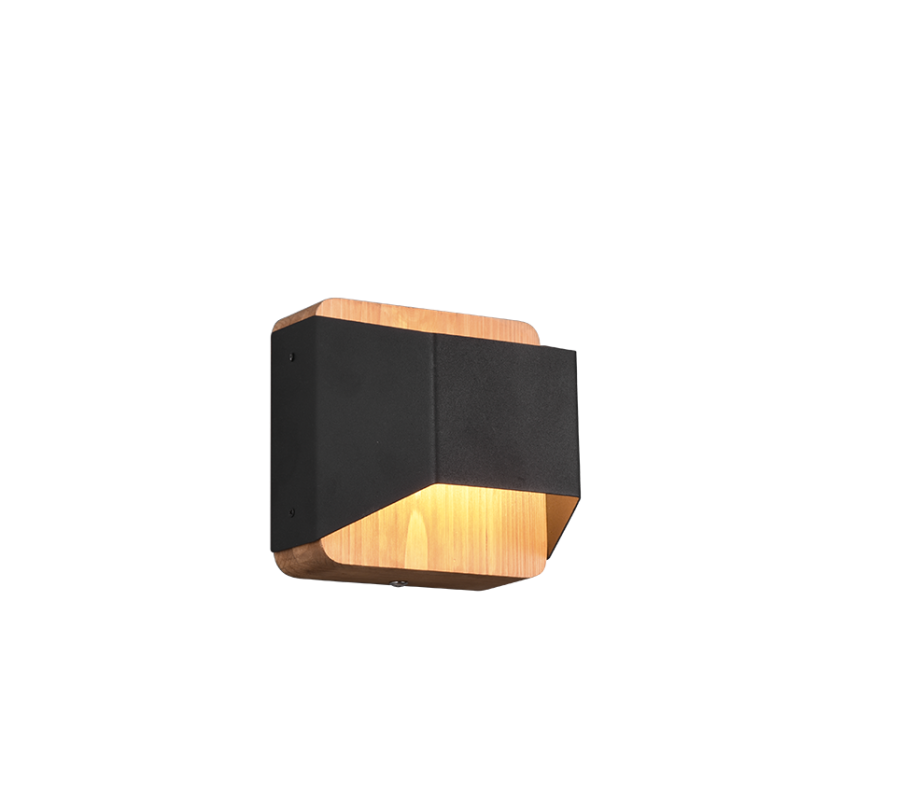 Φωτιστικό Τοίχου Μαύρο 12x12cm LED 4,3w 3000K 430lm Switch Dimmer Trio Lighting Arino 224810132