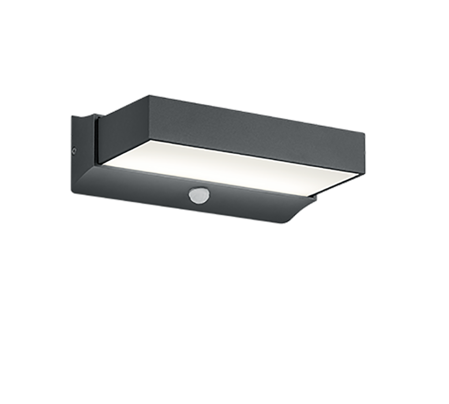 Επιτοίχιο Φωτιστικό Ανθρακί 23xH7cm Εξ.Χώρου IP65 LED 11w 3000K 1400lm Motion Detector Trio Lighting Cuando 226669242