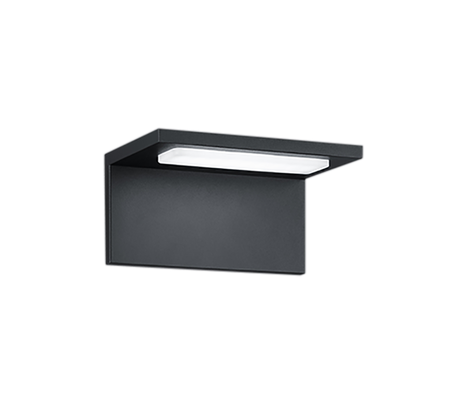 Επιτοίχια Απλίκα Ανθρακί 16xH21cm Εξ.Χώρου IP54 LED 6w 3000K 700lm Trio Lighting Trave 228760142
