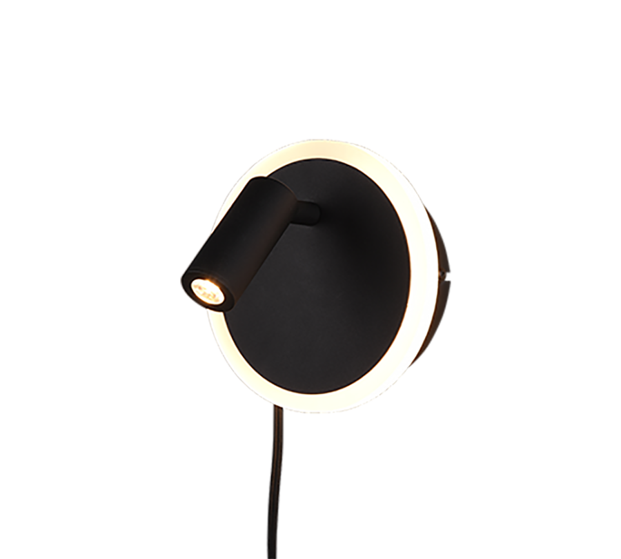 Φωτιστικό Επιτοίχιο Μαύρο Ματ 15cm IP20 LED 5w 3000K 550lm Τrio Lighting Jordan 229210232