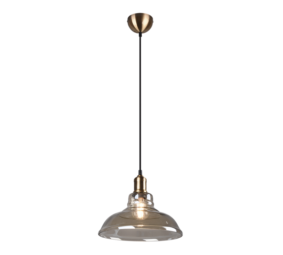 Κρεμαστό Φωτιστικό Old Brass 28xH150cm Μονόφωτο Καμπάνα 1xE27 Trio Lighting Aldo R30731004