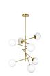 SE 110-7 PRATO PENDANT BRASS GOLD WITH 7 OPAL GLASSES Φ15 Γ4 HOMELIGHTING 77-4492