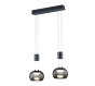 Φωτιστικό Κρεμαστό Μοντέρνο Δίφωτο Ράγα LED 8w 3000K 2x900lm Μαύρο Χρώμα Trio Lighting Madison 342010232
