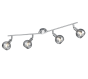 Σποτ Τετράφωτη Ράγα 4xE14 L85cm σε Ασημί Χρώμα Trio Lighting Brest R80594006