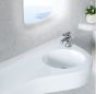 Νιπτήρας Μπάνιου Δεξιός 44x34xB14cm Πάγκος Monobloc 60-150xB30cm Sanitec Monobloc Free Wave Single 705-150200R-26-Cement 