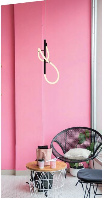 InLight Κρεμαστό φωτιστικό LED 25W 3000K από μαύρο μέταλλο και σωλήνα σιλικόνης D:65cm 6014