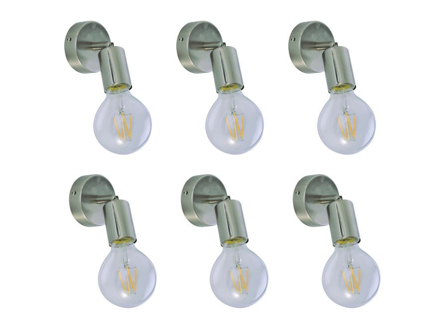 SE 137-1AN (x6) Soma Packet Nickel mat adjustable spotlight+ HOMELIGHTING 77-8860