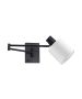 SE21-BL-52-SH1 ADEPT WALL LAMP Black Wall Lamp with Switcher and White Shade+ HOMELIGHTING 77-8379